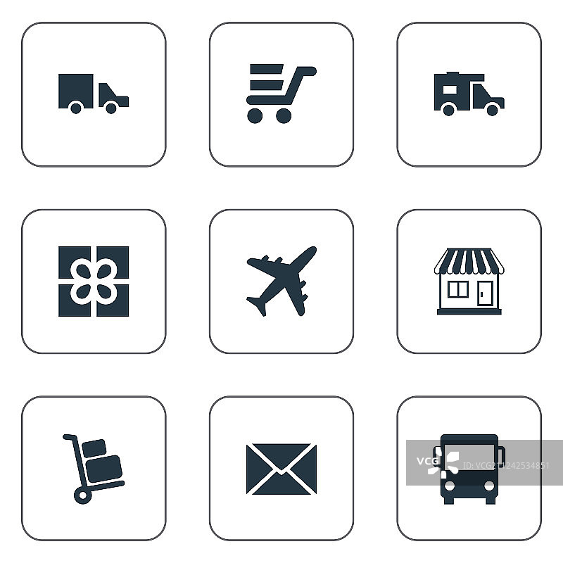 简约配送图标合集图片素材