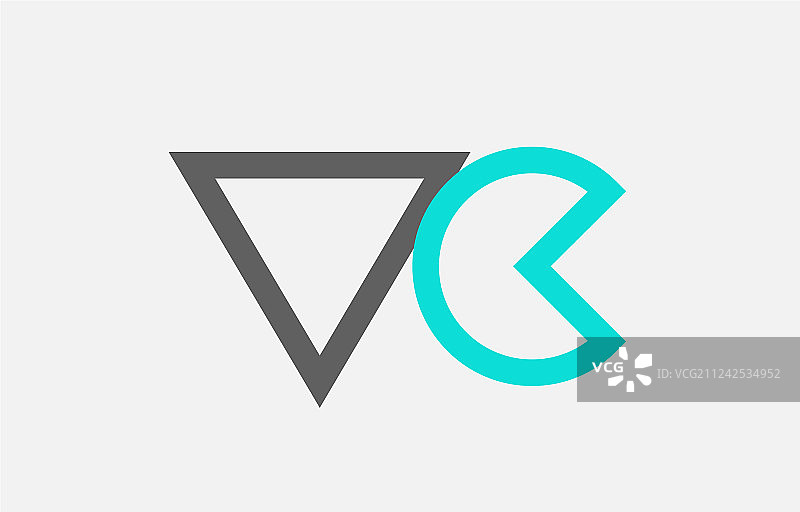 蓝灰色字母组合VC标志图片素材