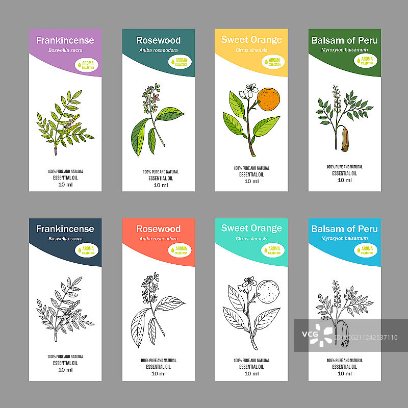 精油标签套装图片素材