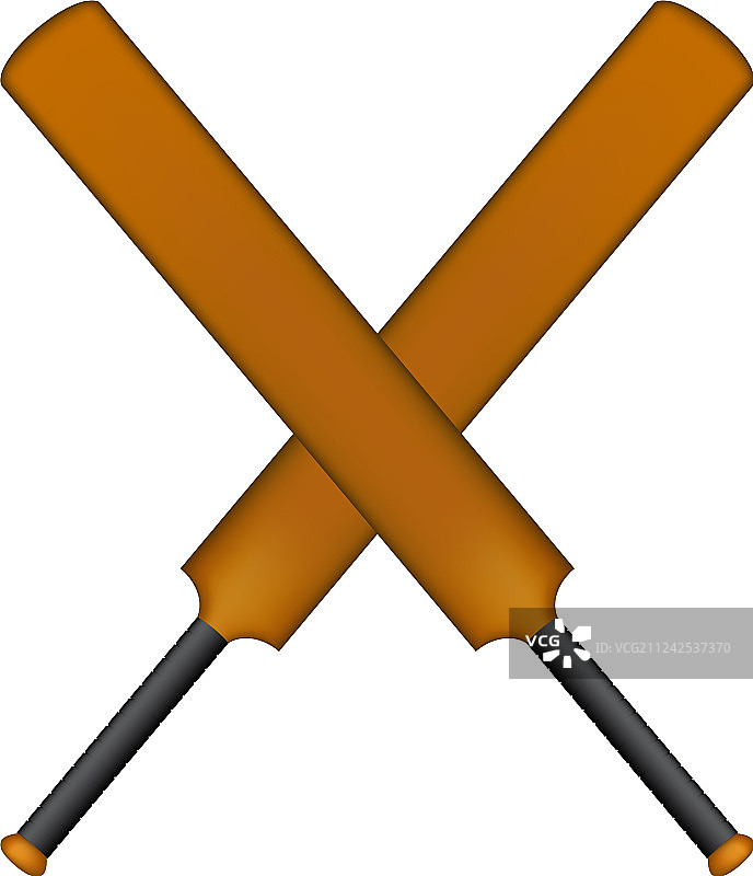复古板球球棒交叉设计图片素材