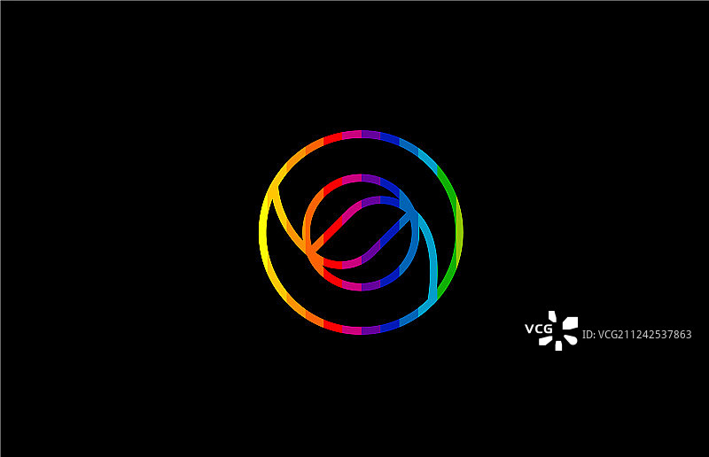 彩虹色数字0 Logo图片素材