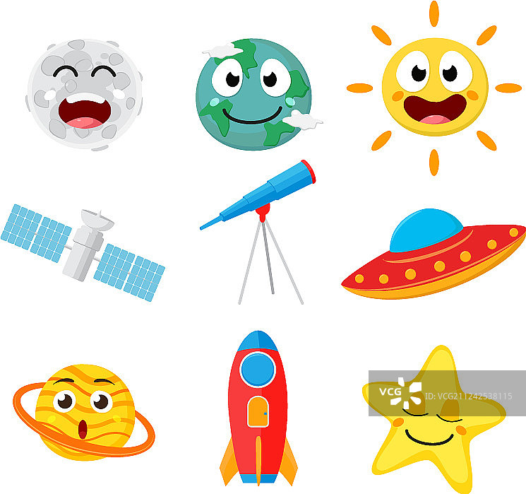 可爱的太空卡通合集图片素材