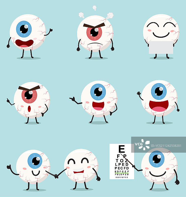 卡通眼球集合图片素材