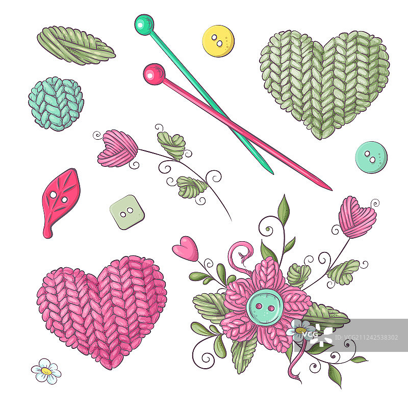 针织服装毛线针织针合集图片素材