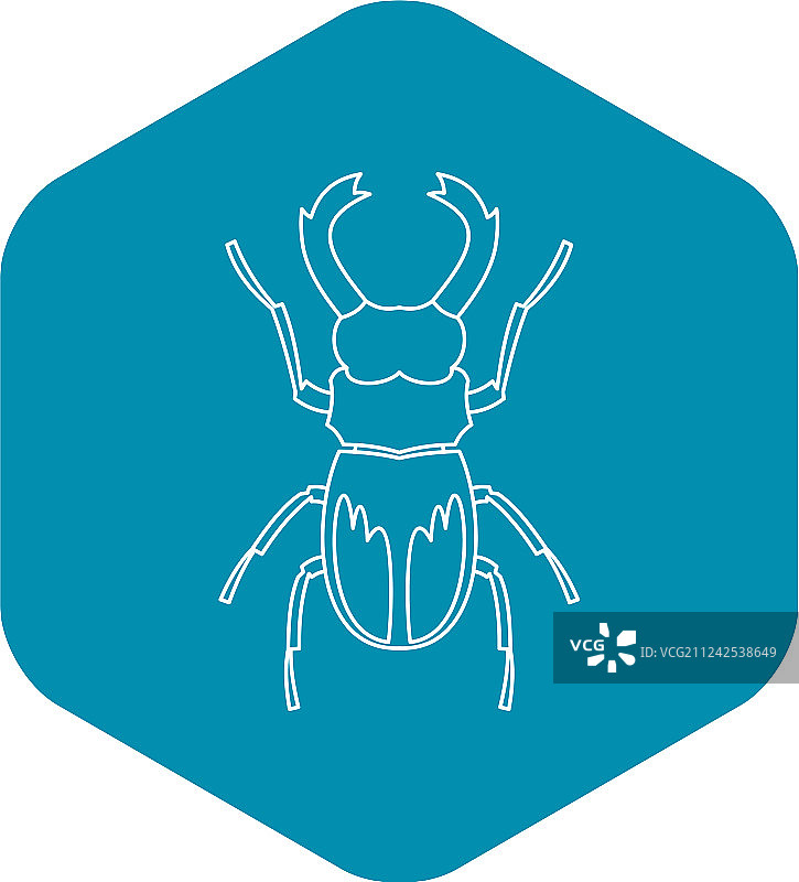 犀牛甲虫轮廓图标图片素材