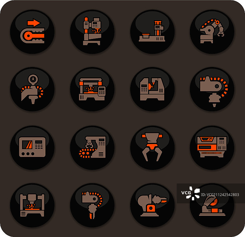 机床图标集图片素材