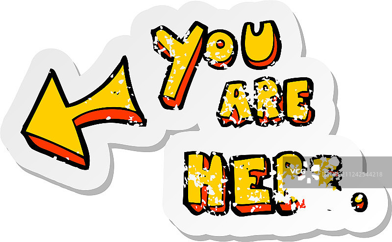 复古怀旧风卡通人物贴纸图片素材