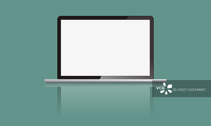 逼真彩色的笔记本电脑前视图模型图片素材