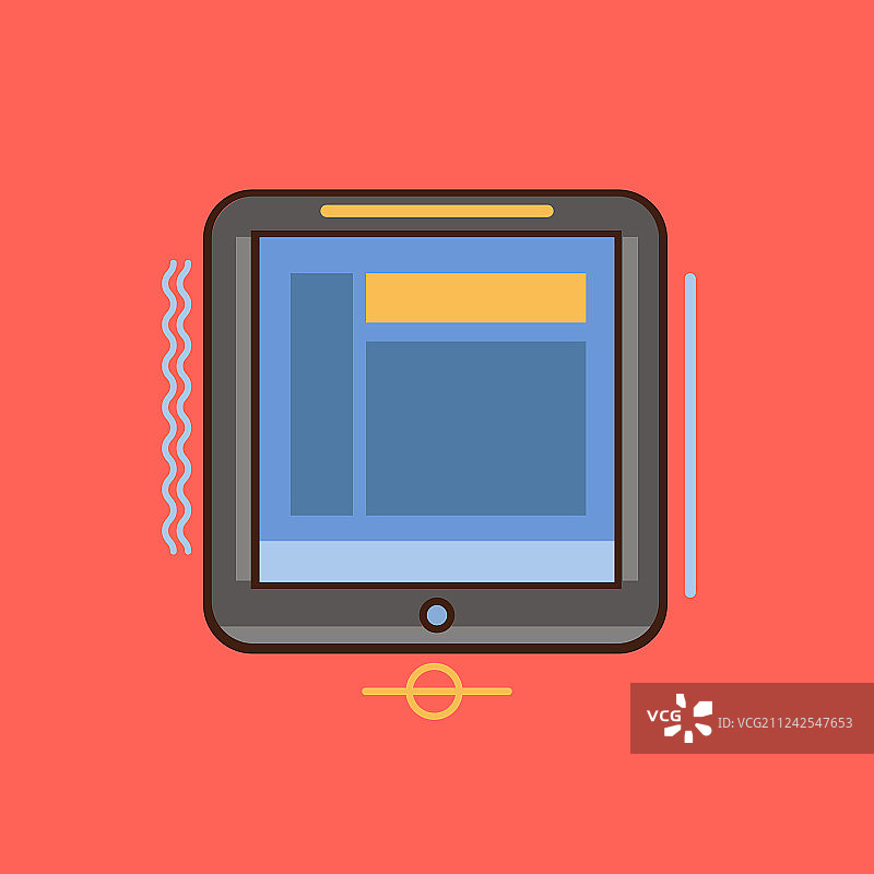 平板电脑图标集，用于各种扁平图标图片素材