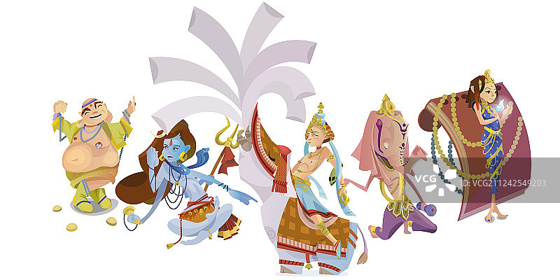 瑜伽冥想中的印度神图片素材