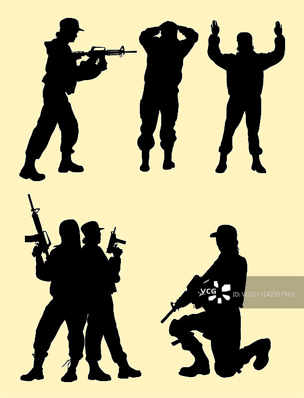 敬礼的美丽女兵剪影图片素材