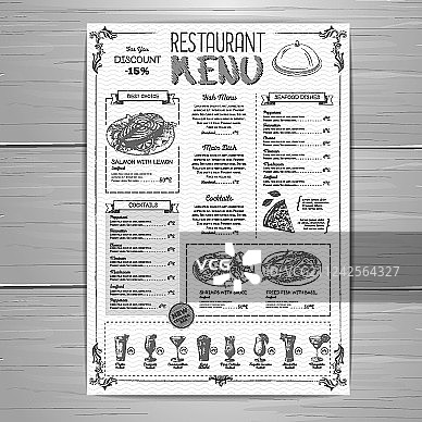 手绘餐厅菜单设计图片素材