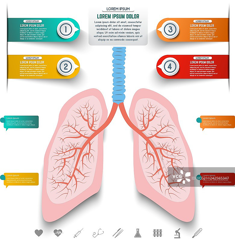 点线抽象人肺图案图片素材
