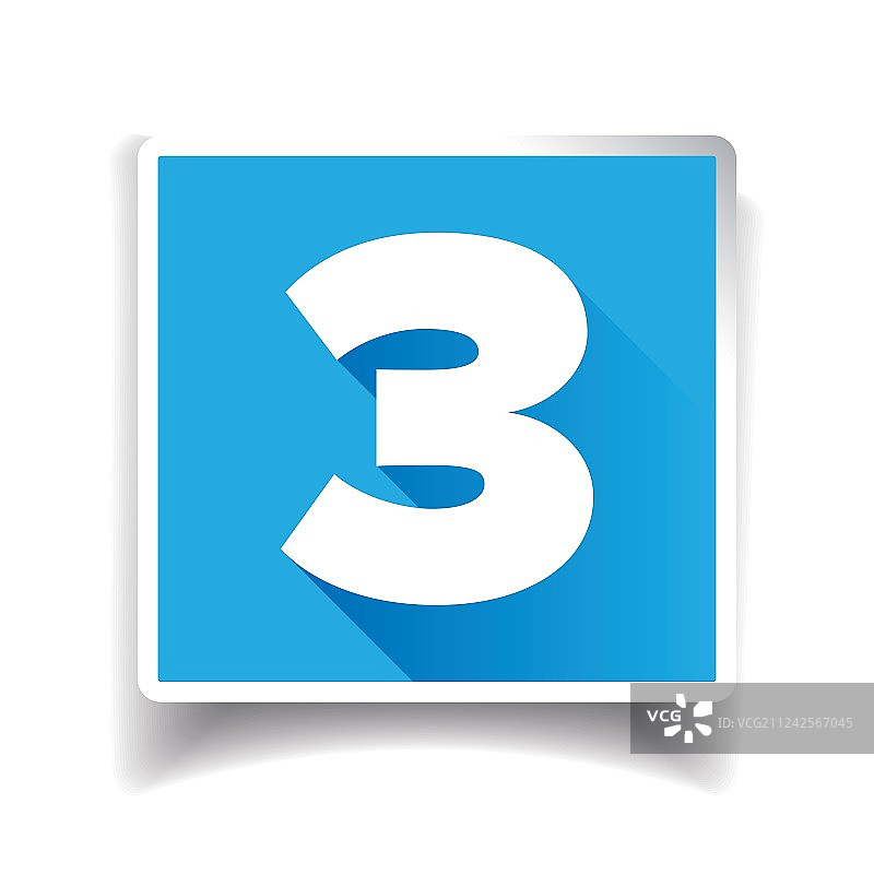 数字3标签或数字图标图片素材