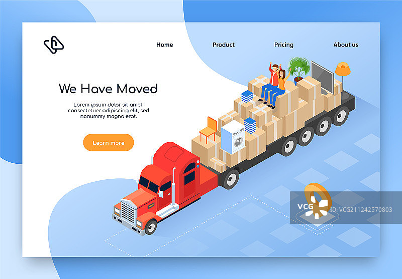 房屋搬家公司2.5D网站图片素材