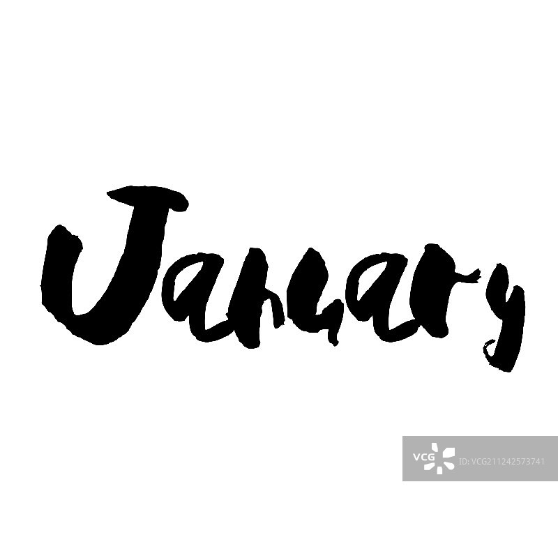 手绘文字元素月份合集图片素材