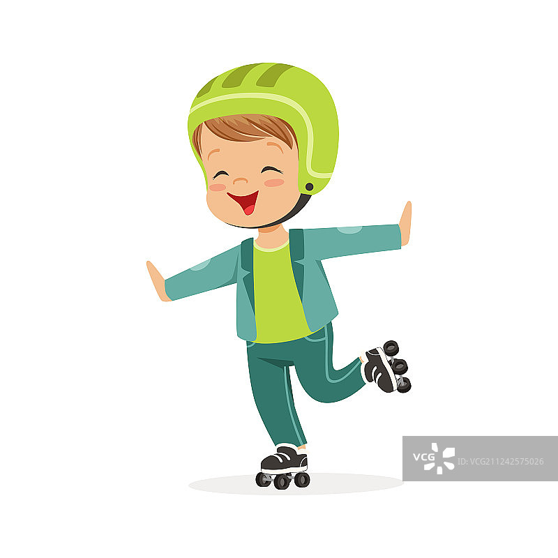 玩溜冰鞋的男孩图片素材