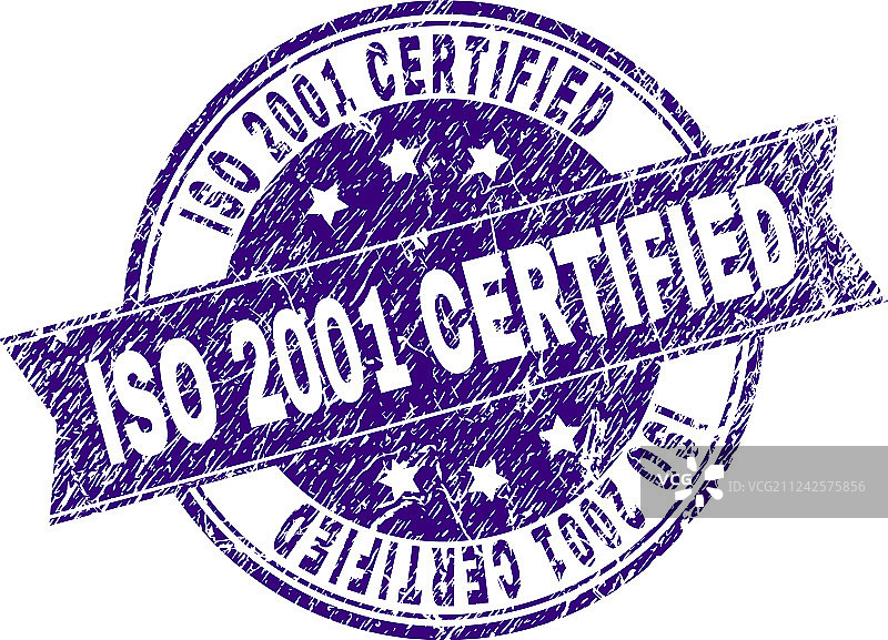 做旧纹理的ISO 2001认证印章图片素材