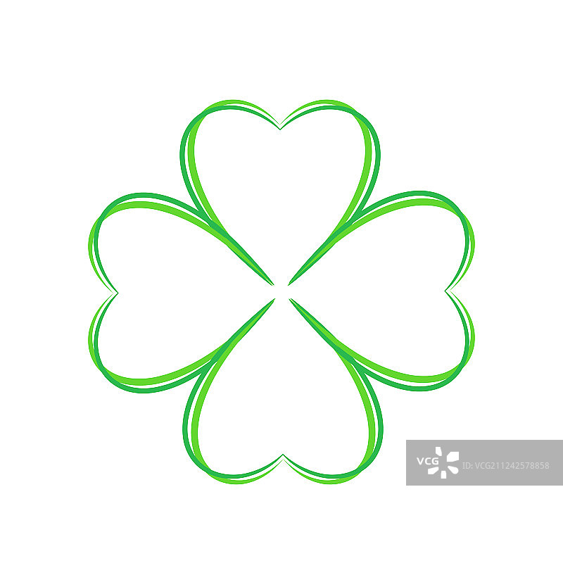 手绘四叶幸运草图片素材