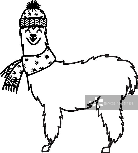 可爱的美洲驼角色图片素材