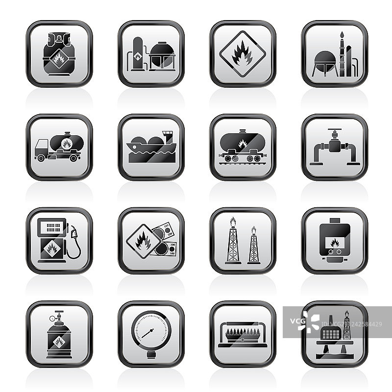 天然气燃料和能源行业图标图片素材