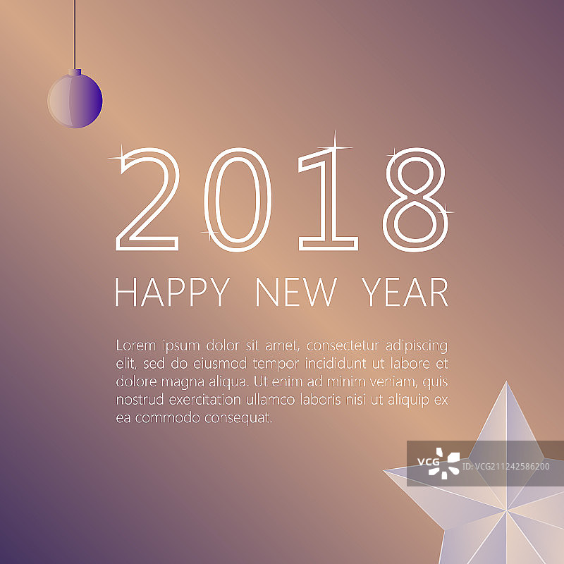 米色背景上的2018新年快乐图片素材