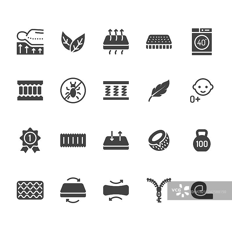 矫形床垫扁平字形图标图片素材