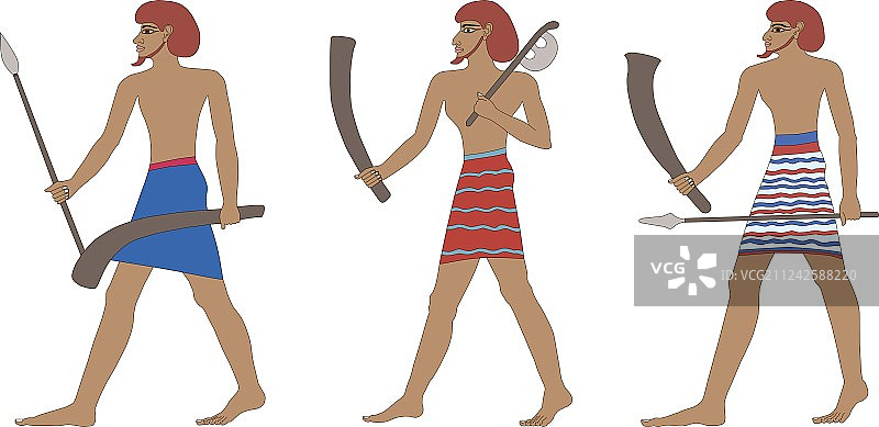 三名古埃及士兵图片素材