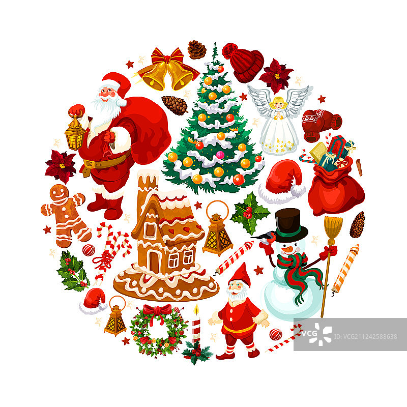 圣诞节装饰圣诞老人礼品海报图片素材
