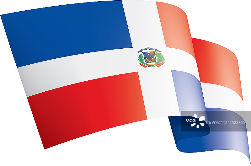 一面白色的多米尼加国旗图片素材