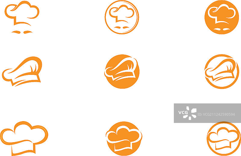 厨师帽子标志和符号模板图片素材