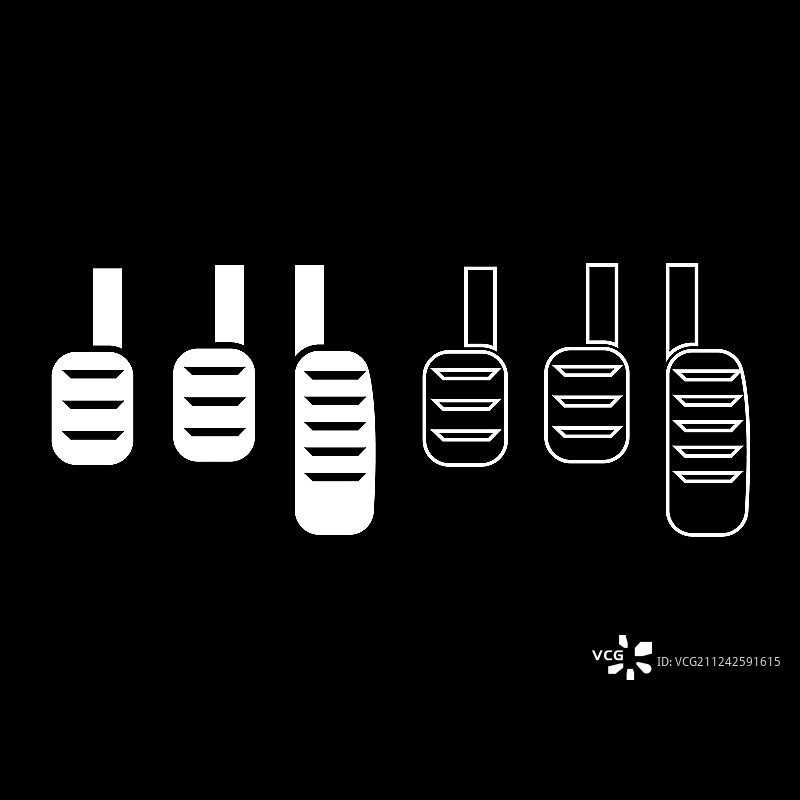 白色扁平风格的脚踏图标集图片素材