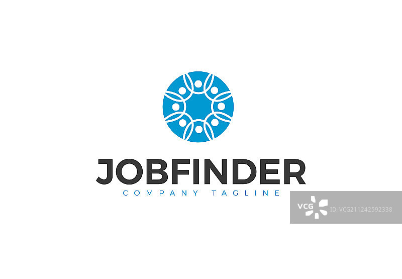 抽象的人力资源机构标志人物形象图片素材