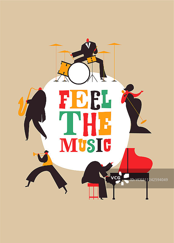 复古爵士乐队海报概念图片素材