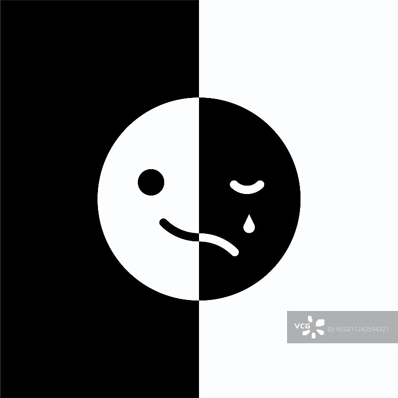 悲伤又欢快的心情表情符号图片素材