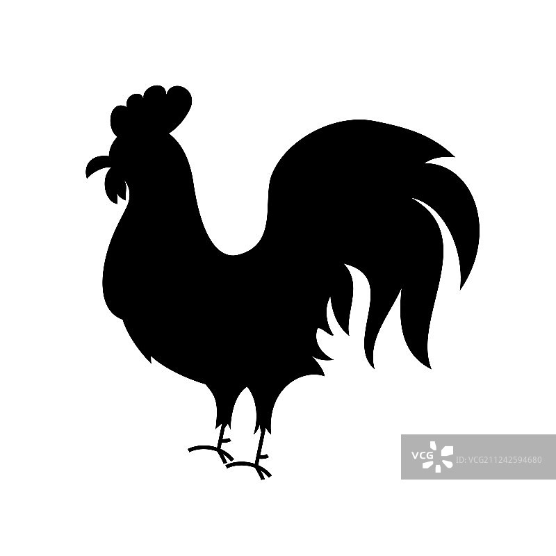 黑色公鸡轮廓图片素材