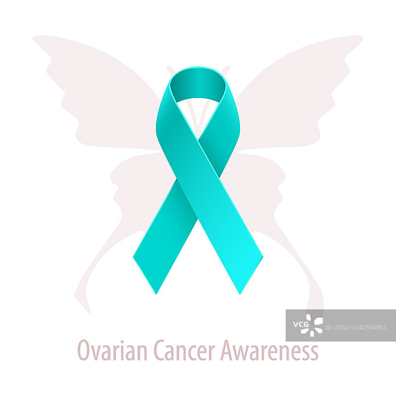 卵巢癌意识青色丝带图片素材