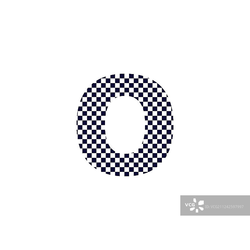 棋盘图案Logo字母O图片素材