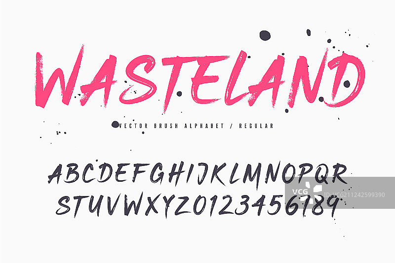 荒地笔刷风格字体字母图片素材