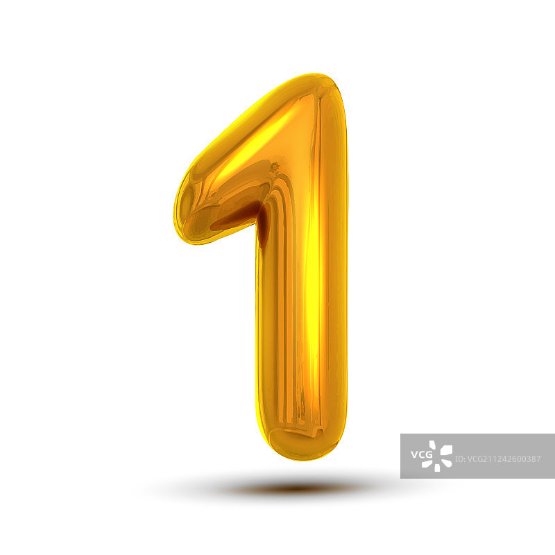 金色金属字母数字1图片素材