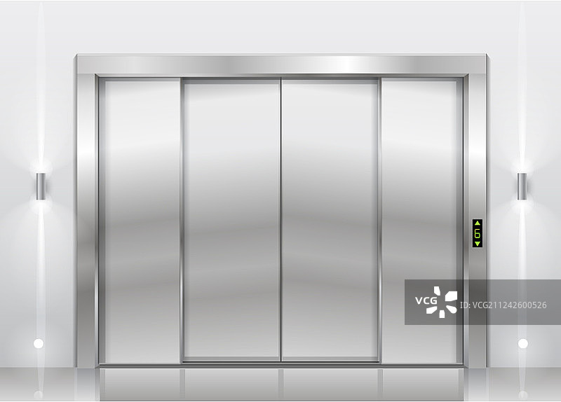 封闭的电梯门图片素材