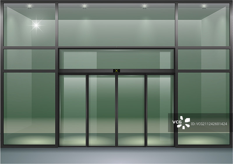 带推拉门的建筑立面图片素材