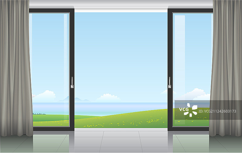 带推拉门的房间图片素材