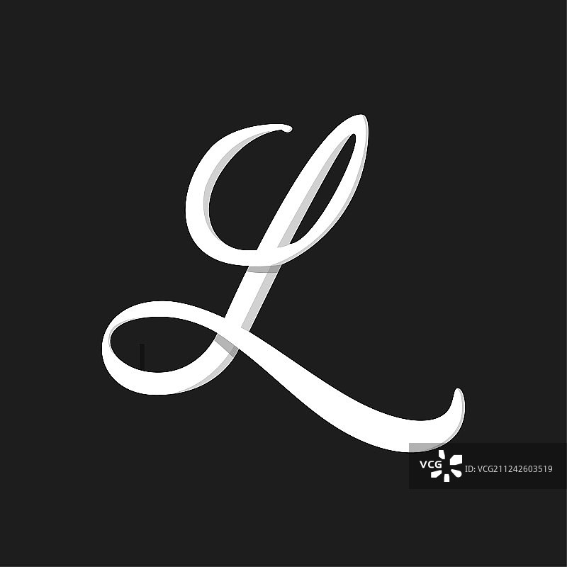 手写L字母标志图片素材