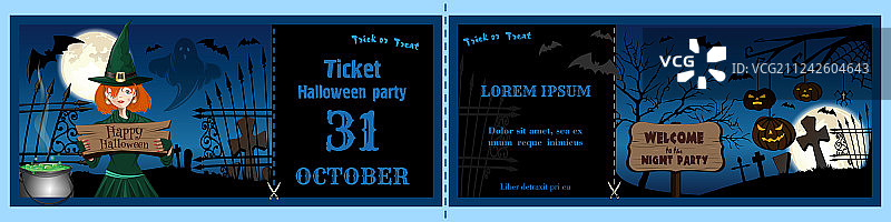 万圣节派对邀请券图片素材
