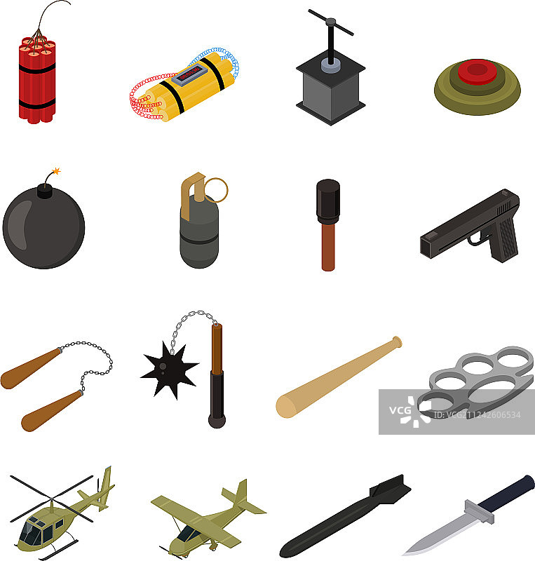 3D武器等距视角图标图片素材