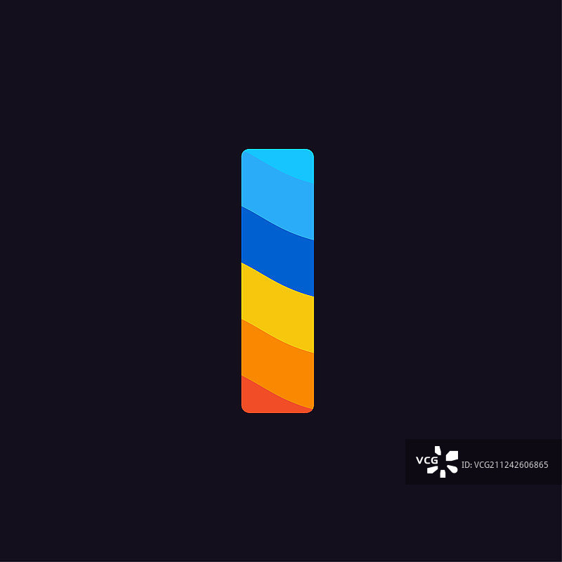 彩色蓝红橙字母I标志图片素材