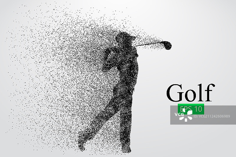 高尔夫球手轮廓图片素材