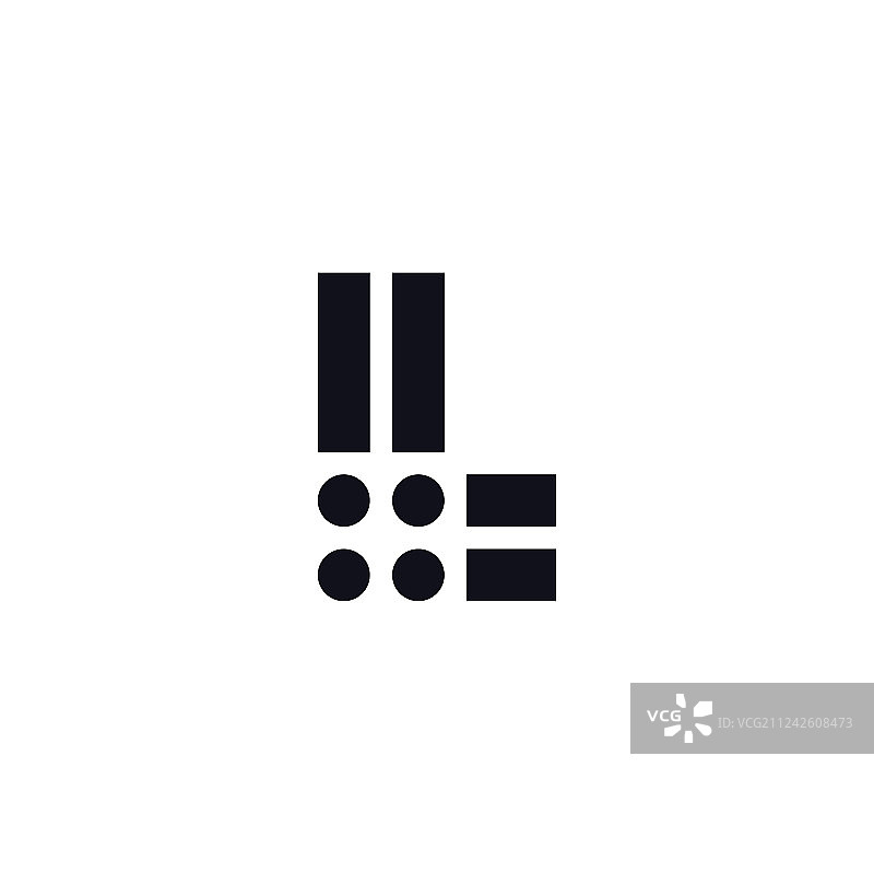 字母L黑白logo设计图片素材