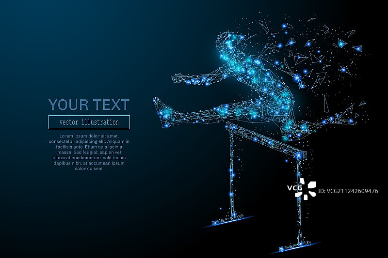 蓝色障碍赛跑图片素材